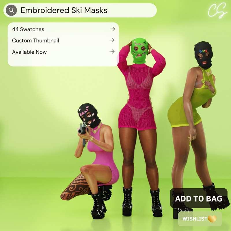 Embroidered Ski Masks
