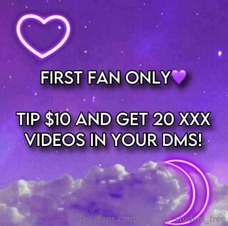 # 💜 FIRST FAN ONLY 💜 ## TIP $10 & GET 20 FULL LENGTH XXX VID..