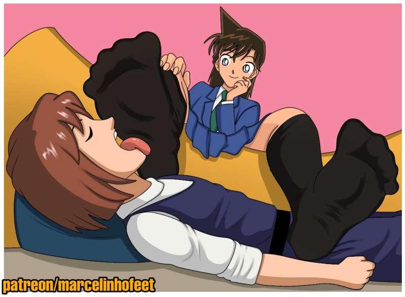 Ran Mouri and Haibara Ai Socks and Feet
