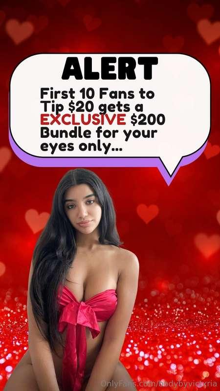 Tip $20 for a EXCLUSIVE content bundle worth $200! 😘💋