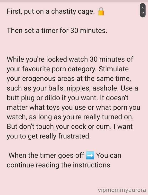 ➡️
Are you a good boy/girl? 
***Chastity task***

Complete t..