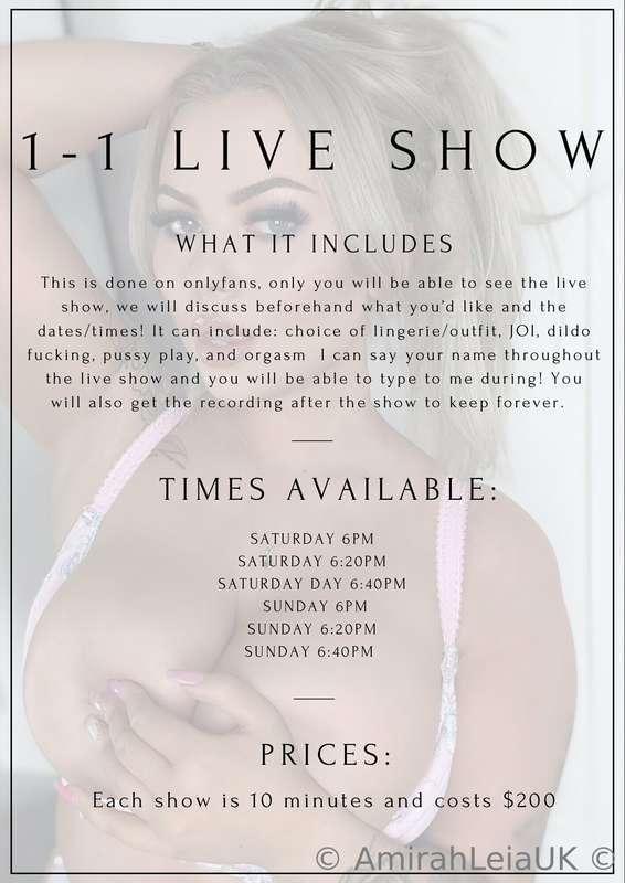 Now offering 1-1 live shows, DM to book 💓