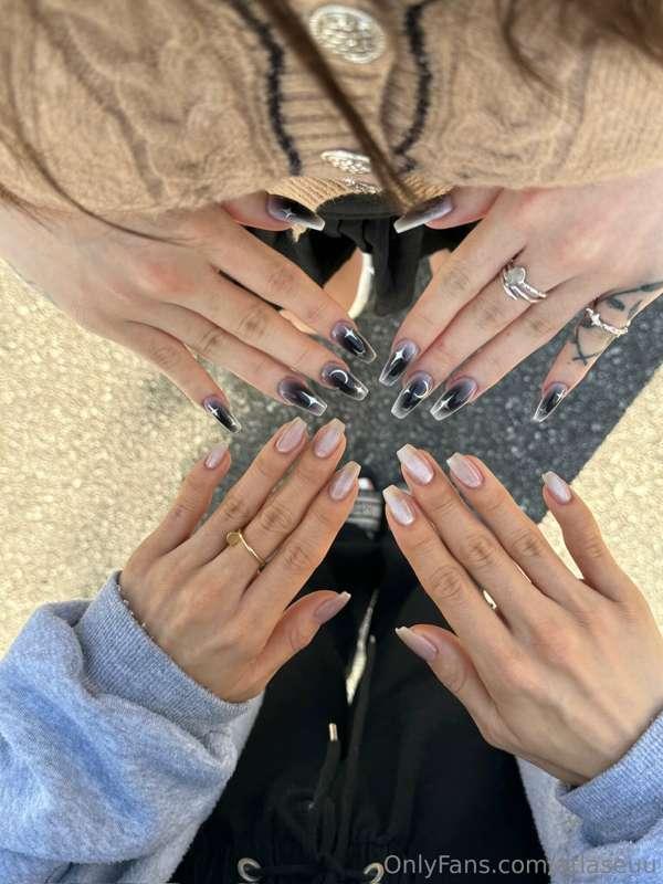 Got cute nails done for the first time who wants to sponsor ..