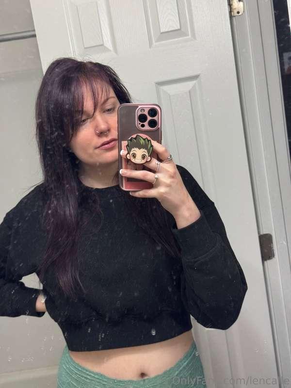 Messy mirror and I gave myself bangs! 