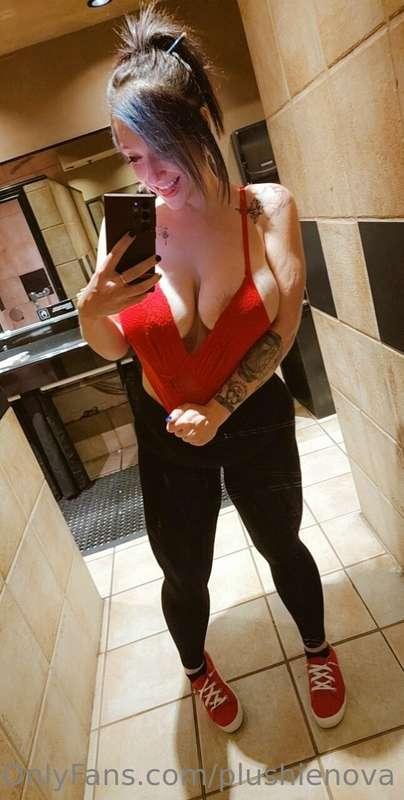 Getting naughty in my work mirror.. I'm glad no one walked i..