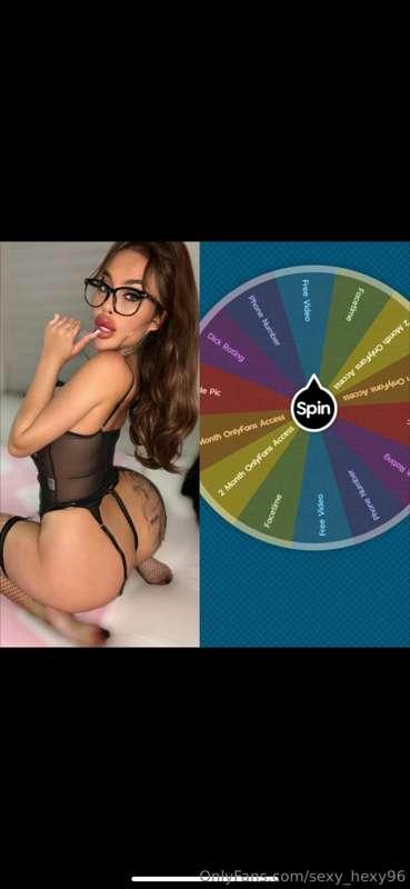 Hey babe 
Spin my wheel for just 20$ 2 Spins 😘