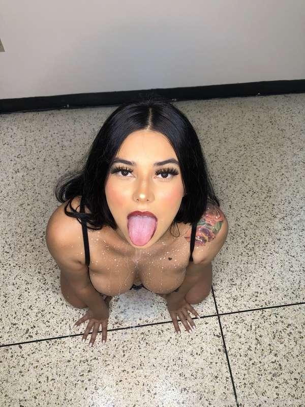 Una perrita llena de leche, que rico😋