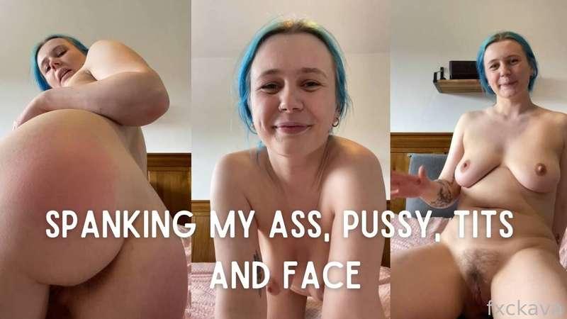 I want you to watch me spank my ass, pussy, titties and face as much as I can handle! My ass is all red &amp; sore for you 😈