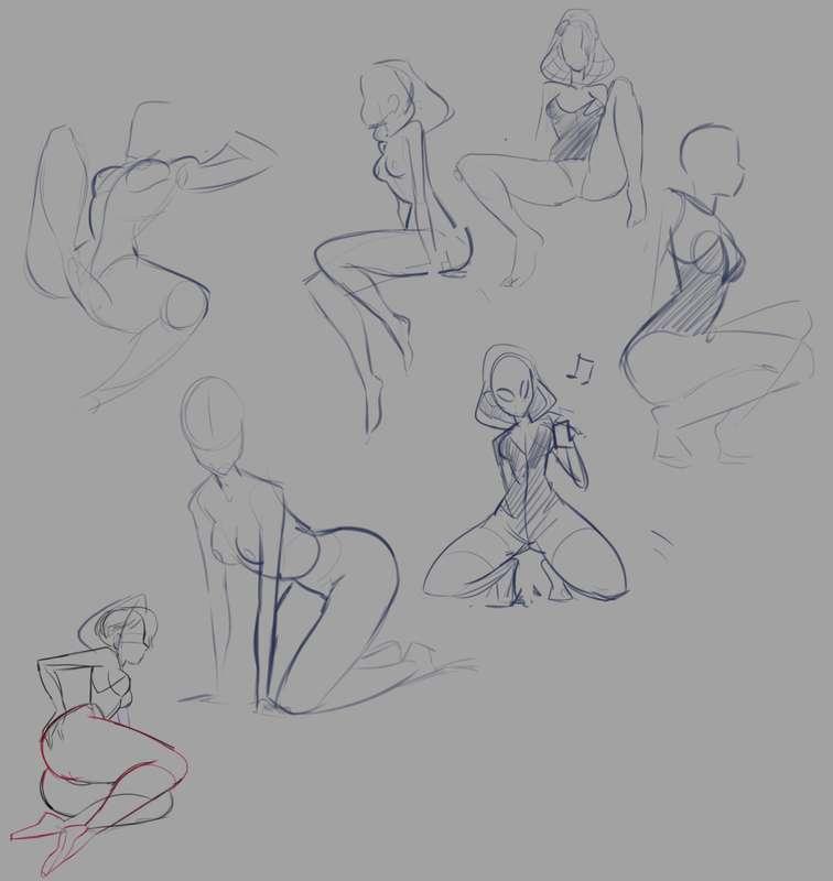More Spider-Gwen poses ( WIP) + Final pose