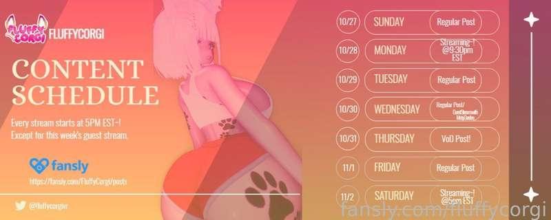 This week's schedule up ♥