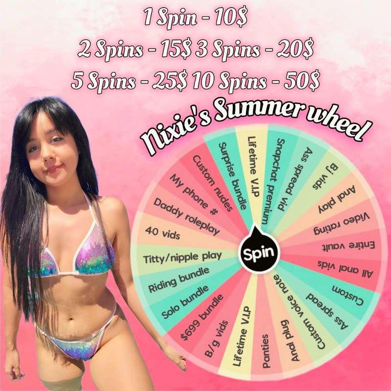 Send a tip to play my latest spin the wheel game 🥰