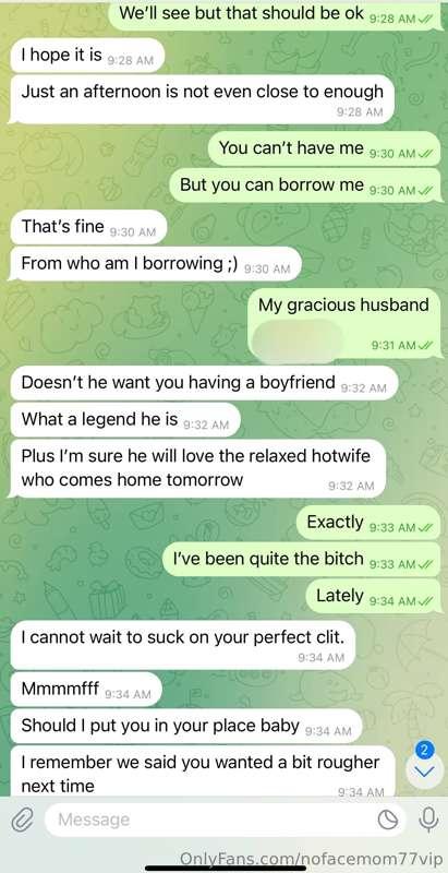 My text exchange before my HOTWIFE date yesterday😈