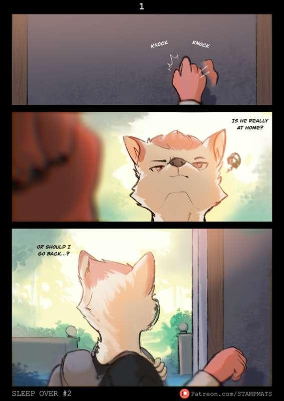“Sleep Over 2” Comic - page cover, 1, 2, 3