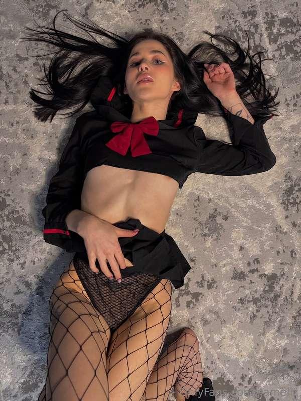 hehe just recently, I made hot content in a student outfit, ..