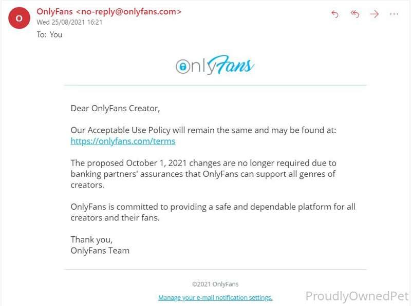 It's true everyone - NO CHANGES TO OnlyFans! Content will re..