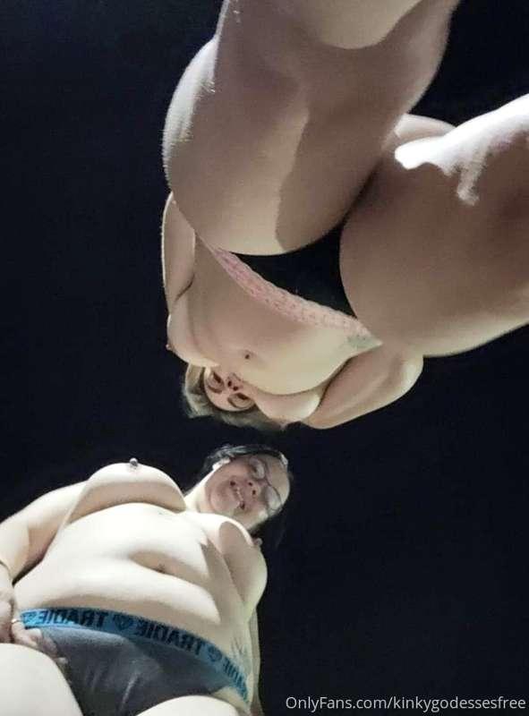 Double trouble, looking down at you. 


Tits, Ass, pussy. Ti..