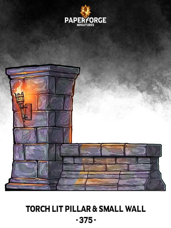 #375 [Reskin][Environment Prop] Torch Lit Pillar & Small Wall