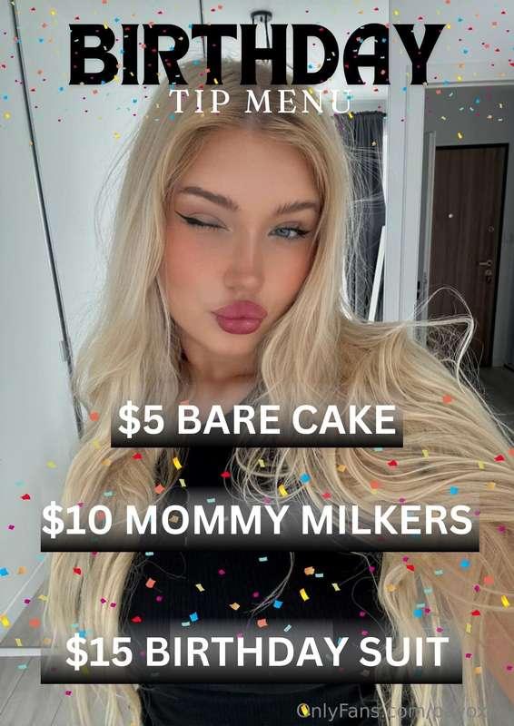 ITS YOUR GIRLS BIRTHDAY TOMORROW 🎂🎉✨  Send me a treat, and I..