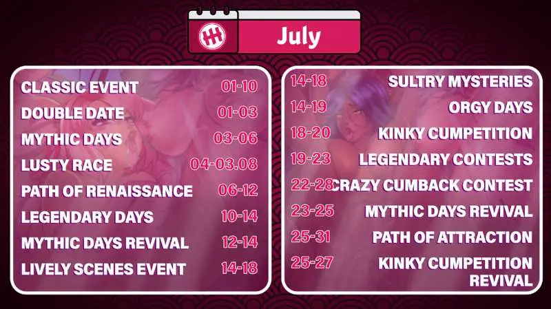 Events Calendar July 2024