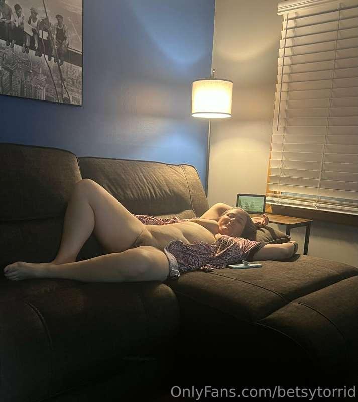 Laying back and relaxing before hubby devoured my pussy last..