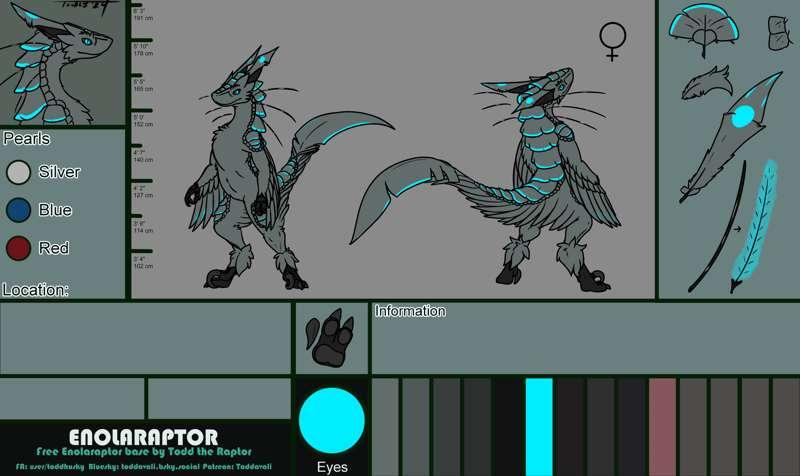 PSD version of the Enolaraptor ref sheet