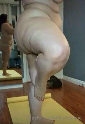 A long, naked yoga vid. Different poses and stretches.
