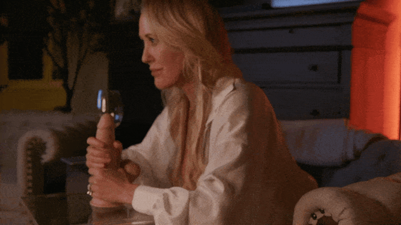 A NEW JOI Experience | A Countdown to Cum in My Mouth 😛 A moody ... smokey room - I'm seated across from you in my bulleted chair dressed in a white silk robe. I have you pull out your cock ...I want you to listen to my voice ... lock your eyes on me  ... and stroke that beautiful cock..Watch as the dildo slides between my breasts  ...Don't you wish that was your cock?

Watch my hand and lips glide over the shaft ....The balls filling my mouth ... Where will I have you cum? On my face or in my eager mouth? Shot With love and appreciation for each and every one of you ... and your gorgeous cocks! 

~ Brandi