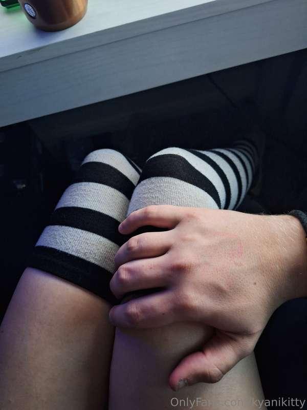 Is knee high socks and shoes with nothing else on,  attracti..