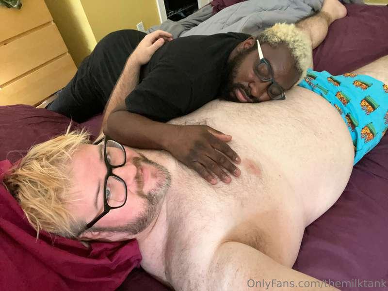 Watch the hubby use my belly as a pillow