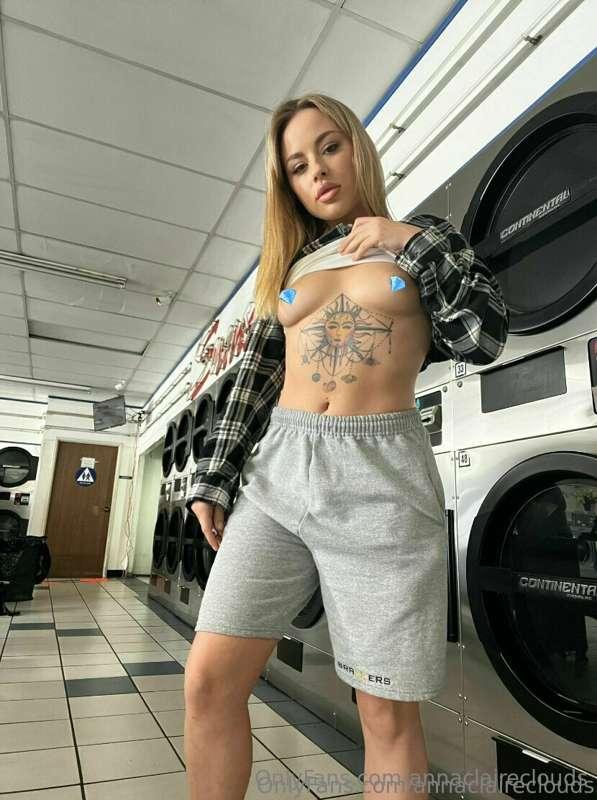 **Laundry day.** My fantasy is getting fucked behind the dry..