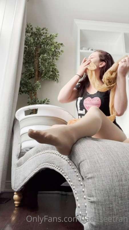Making my first nylon and panties sniffing video was more fu..