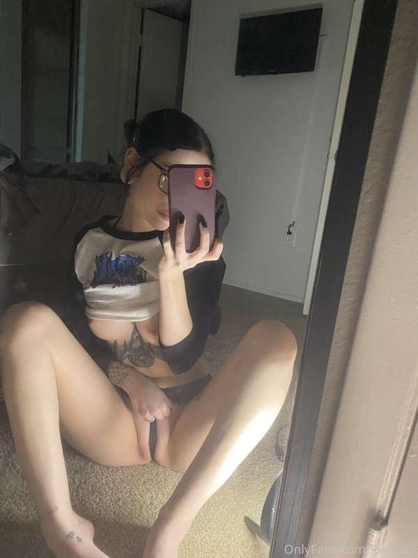 I took so many pictures of my panties in between my pussy li..