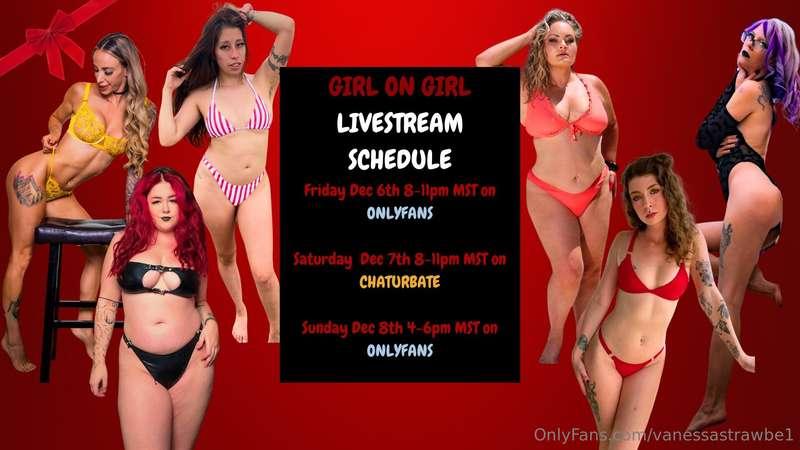 GIRL ON GIRL LIVESTREAMS HAPPENING THIS WEEKEND!! first one ..