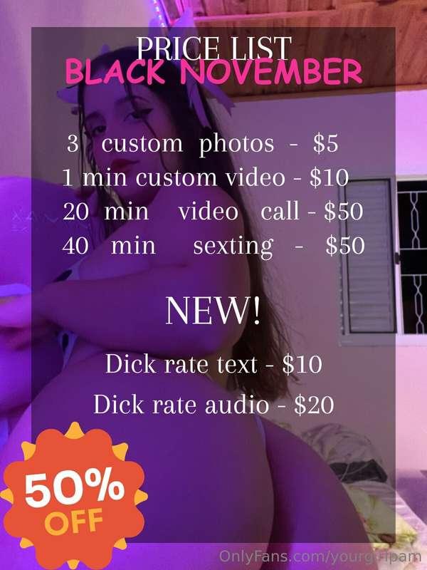 Hey my love 🩷 BLACK NOVEMBER PROMO (50% OFF)! This month onl..