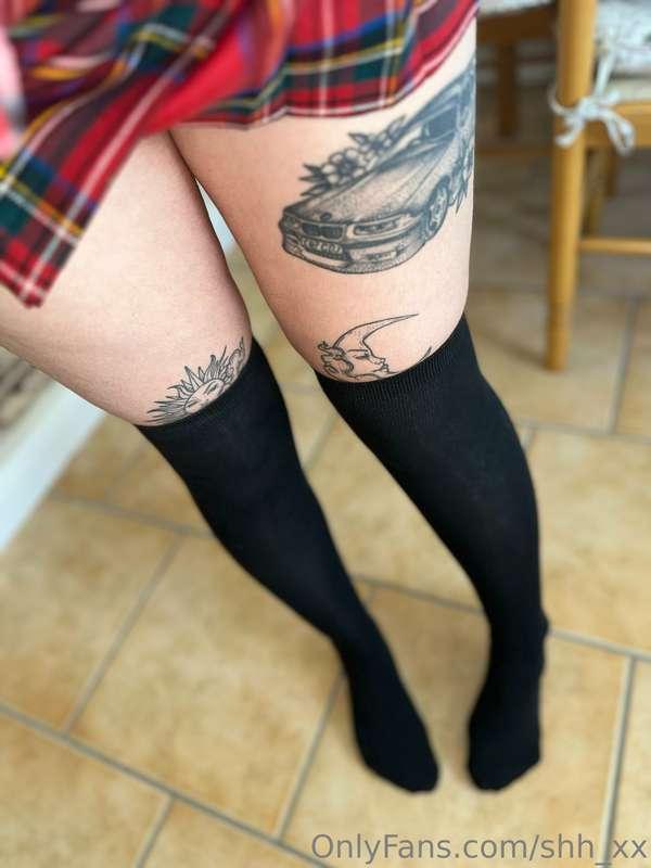 Do you like my tattoos or stockings or both 🤩