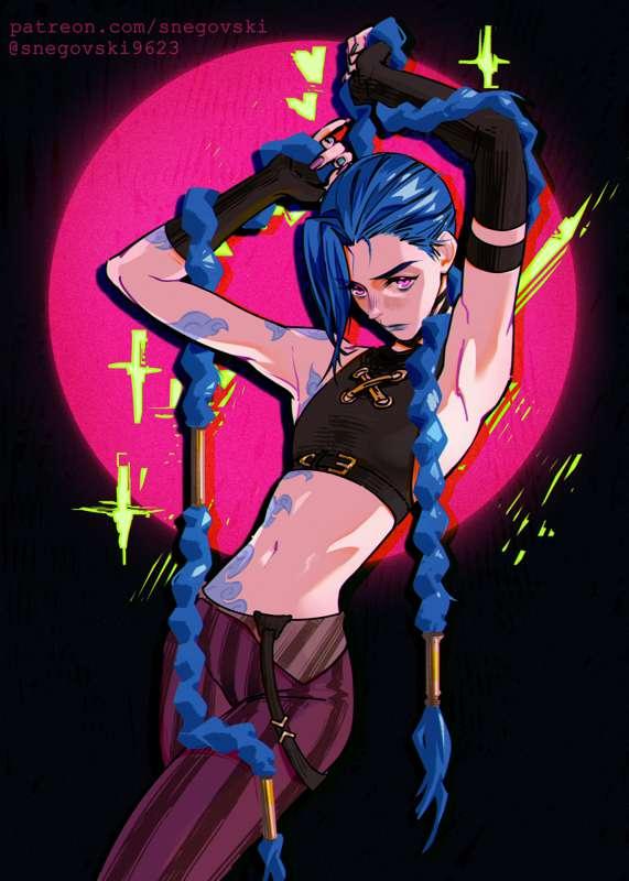 Jinx's braids (process) 