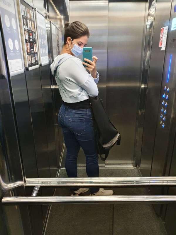 At the uni (elevator pic) 
