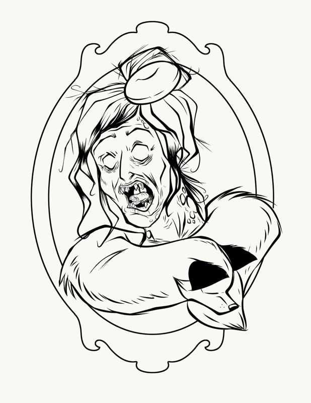 Wealthy Lady Zombie Coloring Sheet