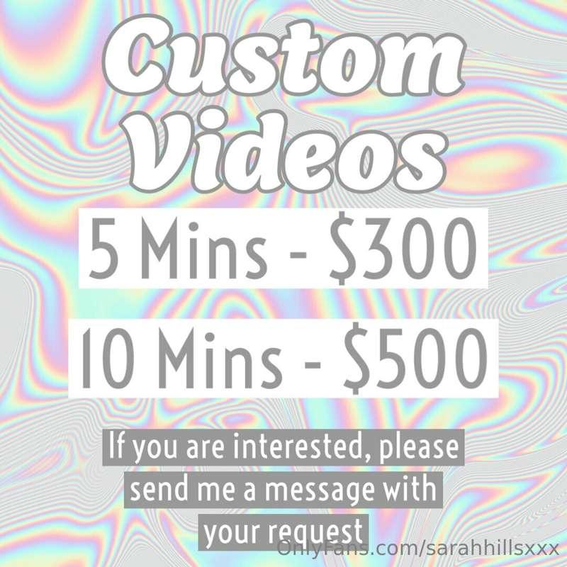 I am officially doing custom videos! 😌😌
If anybody is intere..