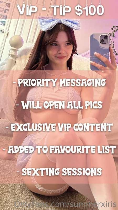 💗 my new **VIP** system 💗

tip 100$ in chat or on this post ..