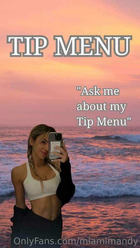 Ask me about my NEW Tip Menu in my DM's 🤍