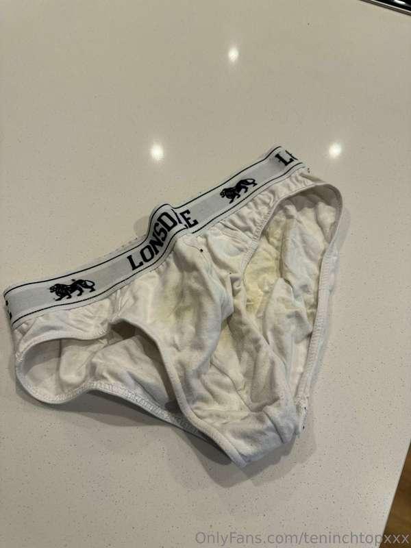 Sending one of my subs Daddy's used underwear! Cum stained a..