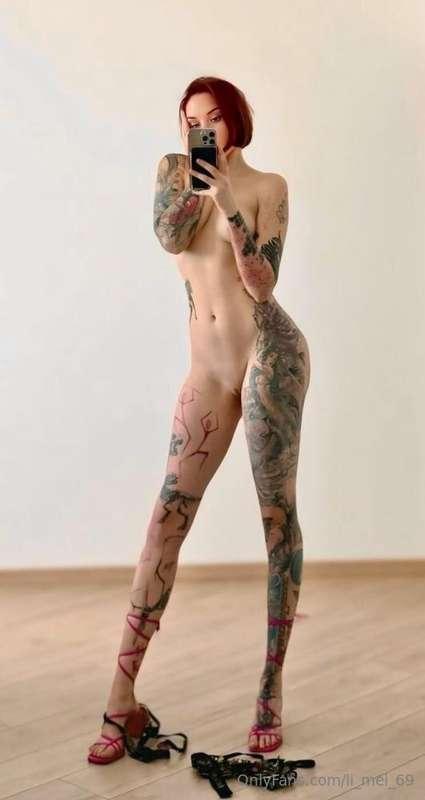 ## Beautiful redhead @red_lina has incredibly long body ... ..