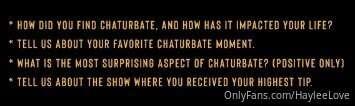 I’m entering a video contest! What question would you like t..