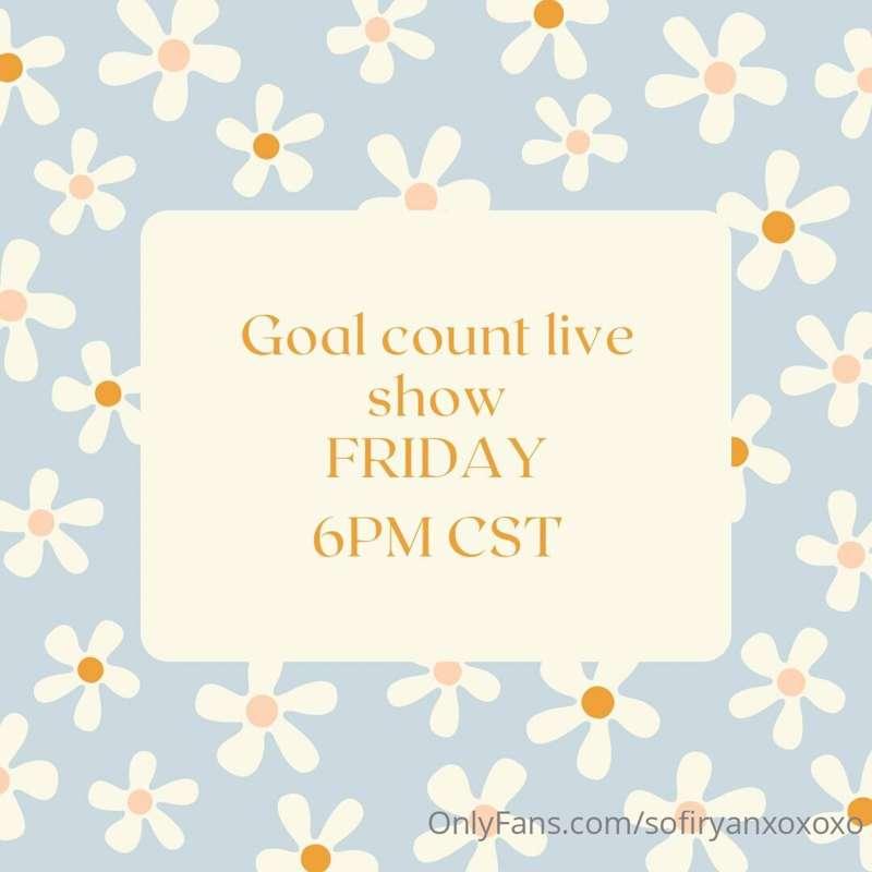im feeling a lot better ! ill be doing a live show Friday at..