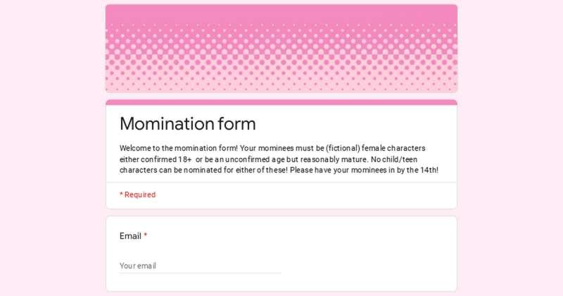 November Momination 7 day notice!