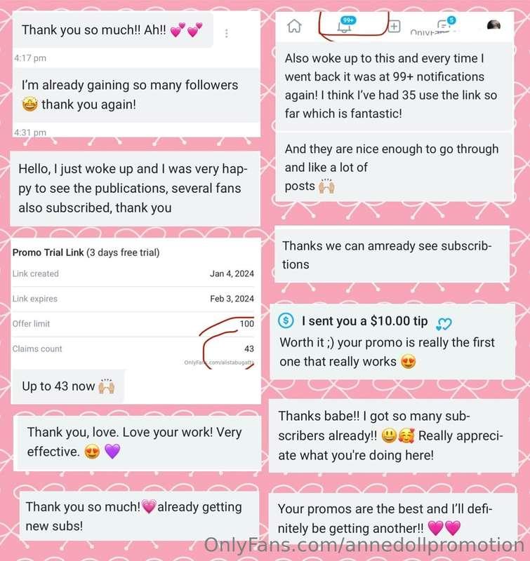 ### **Promo feedbacks** 💎 #### *Check out my promo offers an..