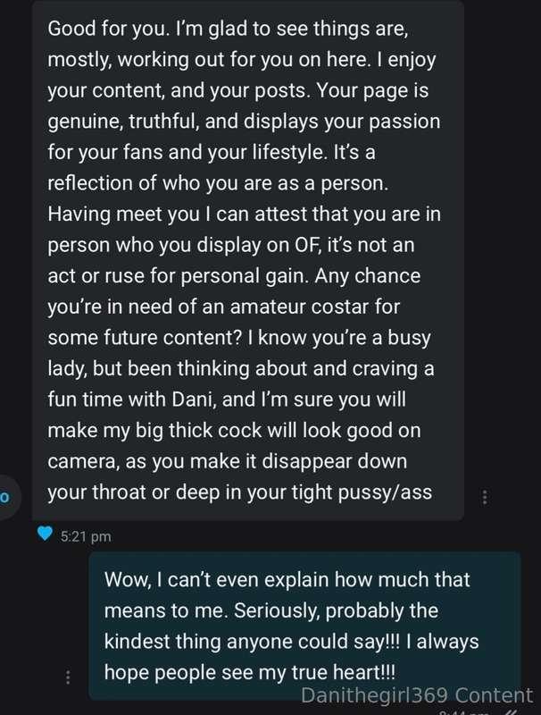 A little testimonial from a fan! (yes they gave me their app..
