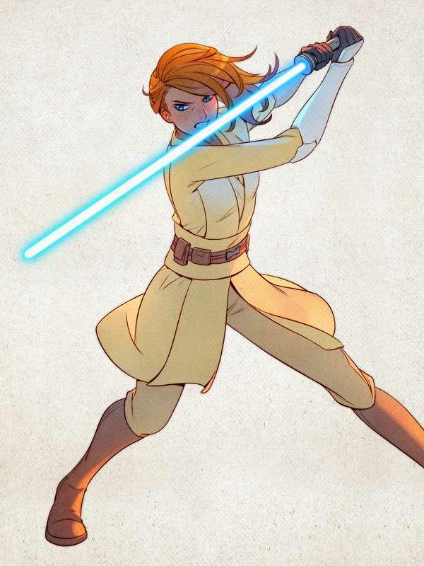 Genderbent Obi-Wan Kenobi - Completed Drawing
