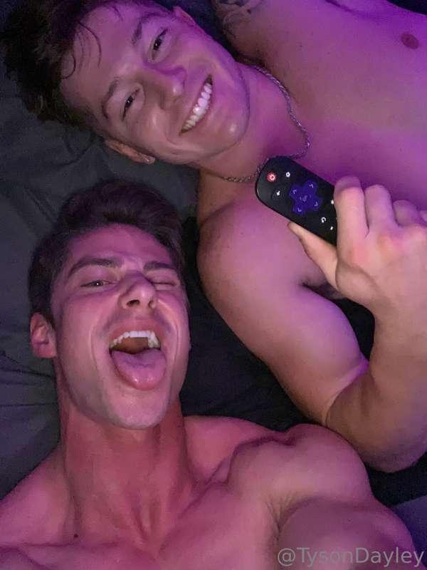 Wanna see me and @onlybentley Netflix and chill??  Just a li..
